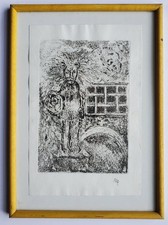 Grafik Print Radierung Stadt