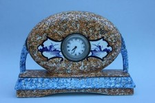 Tischuhr mit Windmühlen, Keramik, Jugendstil, um 1910