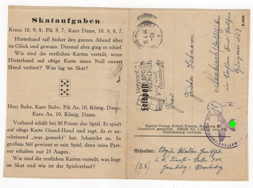 Feldpostbrief mit skat - mit,