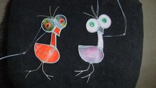 2er Set niedliche Anhänger,Fensterbilderr "lustige VÖGEL",Tiffany, Handarbeit,