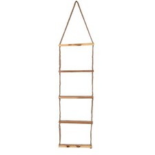 Weihnachtsmannleiter Hängeleiter aus Jute 5 Holzstufen 175x40cm Takelage