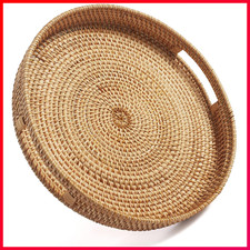 Rundes Rattan Serviertablett