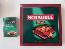 Scrabble Deluxe - Komplett 1A Top Holz Drehteller Vintage/ Rar + Scrabble Duden