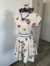 Kostüm Karneval Fasching Damen Hippie Woodstock Flower Power Blumen Gr. M/38