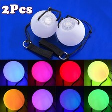 2X Multicolor Glow POI LED Bälle Blinklicht Für Erwachsene Kinder Jonglieren