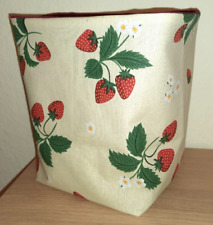Utensilo  selbst genäht Aufbewahrung Stoffkorb Handmade * hellgelb mit Erdbeeren