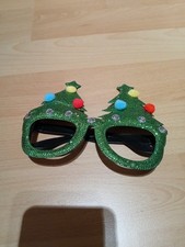 Lustige Weihnachtsbrille Weihnachtsbaum Grün Schwarz