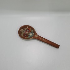 Deko Kunsthandwerk Löffel Holz Handbemalt Handarbeit Alt Blumen Motiv 