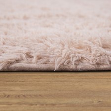 Hochflor Teppich Rund Wohnzimmer Shaggy Langflor Kunstfell Flauschig Einfarbig