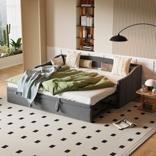 Polsterbett Daybett Tagesbett Ausziehbett  90/180x200 cm Schlafsofa Lattenrost