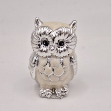 Eule in Perlmutt Optik weiß