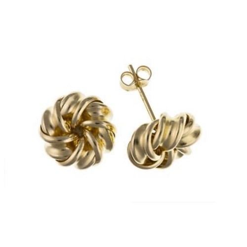 Gelbgold knoten ohrstecker - gelbgold,