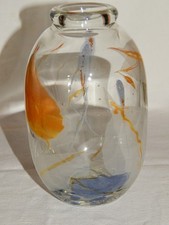 Vase Glas signiert Vera Walther Studioglas