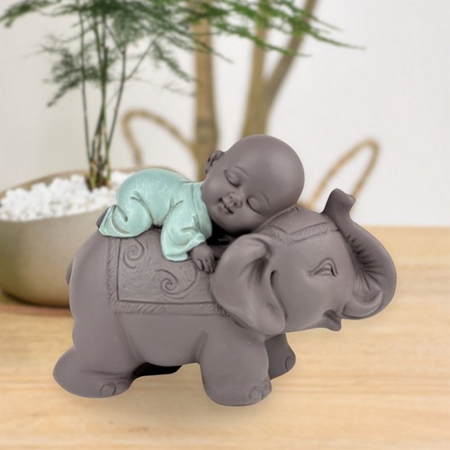 Schlafender mönch auf elefant - mönch,