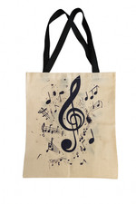 Leinen Stofftasche Musiknoten