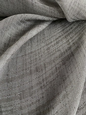 Gardine Vorhang Textil Stoff grau Höhe 3,00m Länge 1,0m Wellenmuster transparent