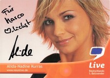 Alida Nadine Kurras 9 Live Autogrammkarte Autogramm Original Big Brother Selten