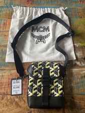 MCM Tasche Black Cubic Logo + Etikett & Schutzbeutel Neuwertig