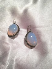 Ohrringe mit Großem Stein Silber Farben Modeschmuck