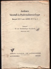 Junkers Verstell-Luftschraubenanlage Bauart VS 11 JUMO 211 F u. J.1943.ORIGINAL