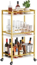 Lifewit Küchenwagen Gold 43x30x81cm - 3 Ebenen, Rollen Feststellbar, Universal