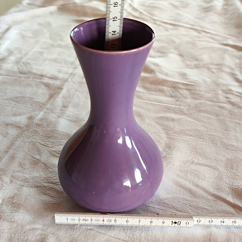 Keramikvase lila glänzend - , 15
