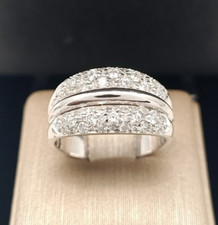 Ring Aus Weißgold 18 CT 750 Mit Zirkonia Hergestellt In Italien
