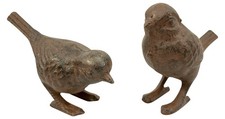 2er Set Gartenfiguren Vögel aus Gusseisen Vogel Figuren Gartendeko Metall Deko