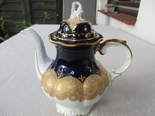 Wunderschöne Kaffeekanne Hutschenreuther Hohenberg Madeleine Gold Kobalt blau