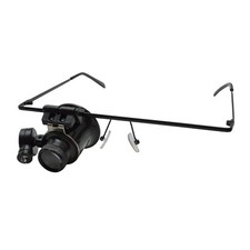 20 fache Vergrößerung Lupenbrille Brille mit LED Licht Lupe Brille (schwarz)