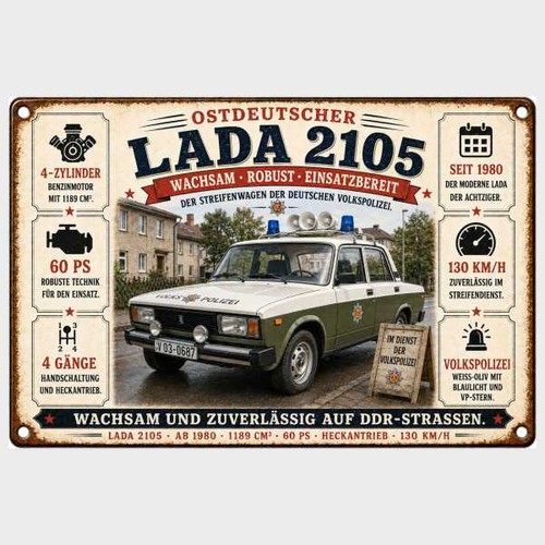 Blechschild lada 2105 robust - blechschild,