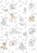 Baby Schlafzimmer Tapeten Wandbild 198x279cm Disney Bambi Simba Dumbo Weiß