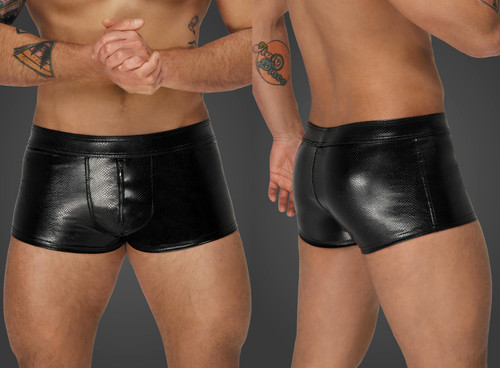 Noir handmade wetlook shorts - noir,