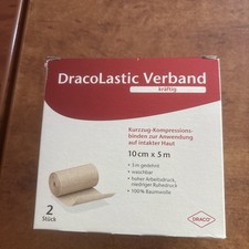 Kompressionsbinden 2Stck.neu DracoLastic Verband kräftig  10 cmx5m   100% Baumw.