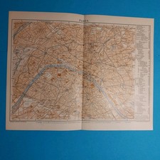  Orig. (1905)     Lithographie  Stadtplan Paris 