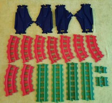 123 Playmobil - Gleise für Eisenbahn, farbig, 15 Schienen, 4 Weichen