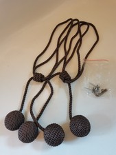 2 mal Raffhalter Vorhangquaste rustikal gedrehte Kordeln