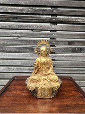 Gilt Bronze Buddha Statue 30 cm – Sitzend – Feine Patina – Asiatische Kunst VB