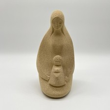 Vintage Design Stone Art Belgium Figur Stein Mutter Kind Frau abstrakt Sandstein