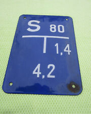 STRASSEN-EMAILLESCHILD ALT GEWÖLBT WASSER HYDRANT FEUERWEHR LÖSCHWASSER um 1920