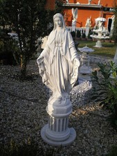 Steinfigur "Heilige Maria" 153 cm Figur & Sockel, Steinguss, Gartenfigur, Statue