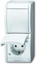 Busch-Jaeger 2601/6/20EW-54 Kombination SCHUKO Steckdose/Schalter ocean (IP 44) 