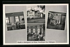 Ansichtskarte Dusslingen /Krs. Tübingen, Gasthaus u. Metzgerei zur Rose 
