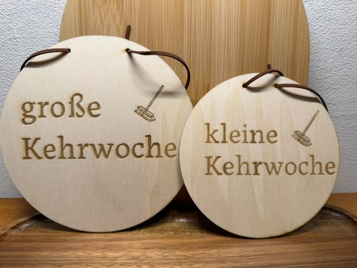 Kehrwoche schilder set holz - schilder,
