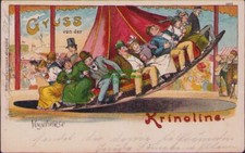 152754 AK Dresden 1905 Dresdner Vogelwiese Litho Krinoline Große Schaukel