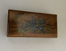 Sammlungsauflösung Kleine Vintage Briefmarkenbox Holzkiste Florales Design Stamp