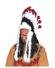 Indianer Häuptling Feder Kopfschmuck Federhaube Fasching | Widmann | NEU