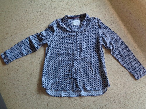 Bluse l in blau weiß - ,