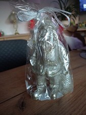 Kerze Weihnachtsmann, 15cm hoch, Silber, neu