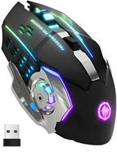 Gaming Maus Kabellos RGB Wireless PC Mouse Notebook Laptop Aufladbar USB